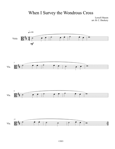 When I Survey the Wondrous Cross (Viola Solo)