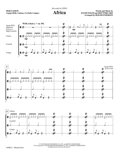 Africa (arr. Roger Emerson) - Percussion