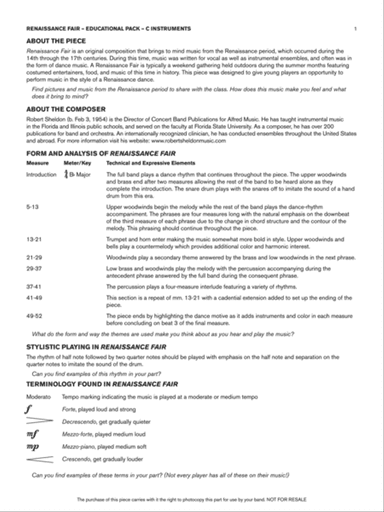 Renaissance Fair: C Educational Pack