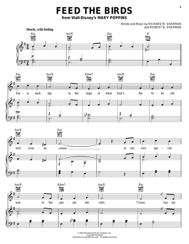 Feed The Birds (Tuppence A Bag) (from Mary Poppins)
