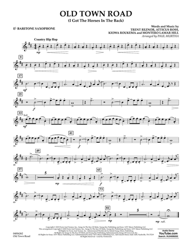 Old Town Road (arr. Paul Murtha) - Eb Baritone Saxophone