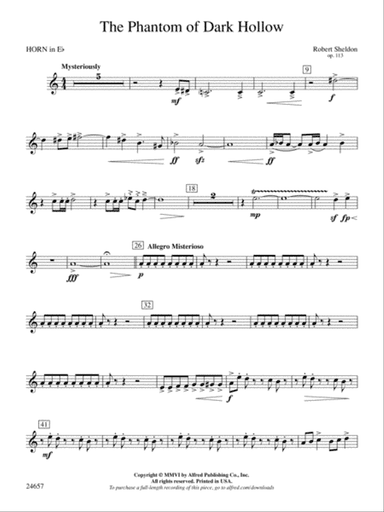 The Phantom of Dark Hollow: (wp) 1st Horn in E-flat