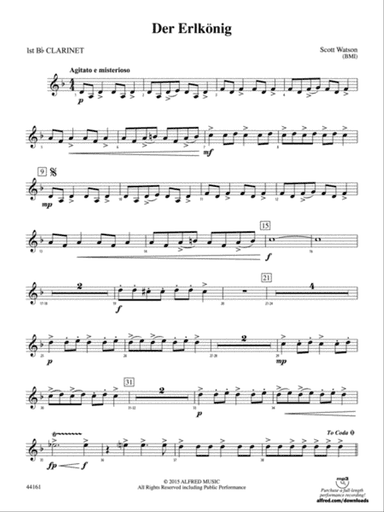 Der Erlkönig: 1st B-flat Clarinet