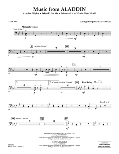 Music from Aladdin (arr. Johnnie Vinson) - Timpani