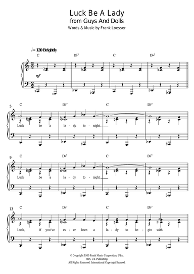 Luck Be A Lady (from 'Guys and Dolls')