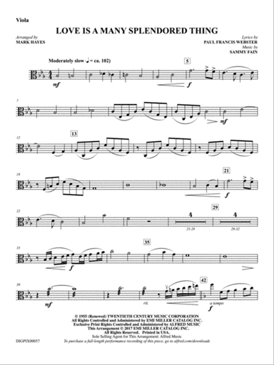 Love Is a Many Splendored Thing: Viola