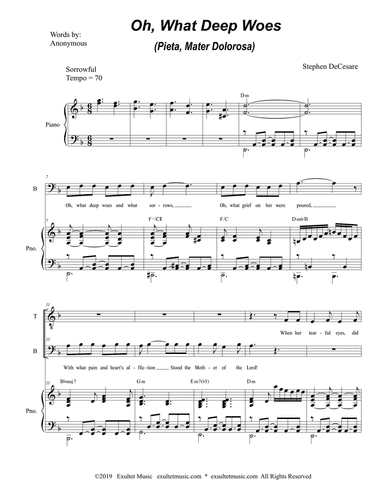 Oh, What Deep Woes (Pieta, Mater Dolorosa) (2-part choir - (TB)