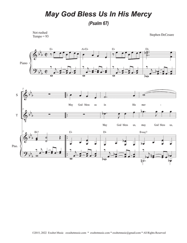 May God Bless Us In His Mercy (Psalm 67) (Duet for Soprano and Tenor solo)