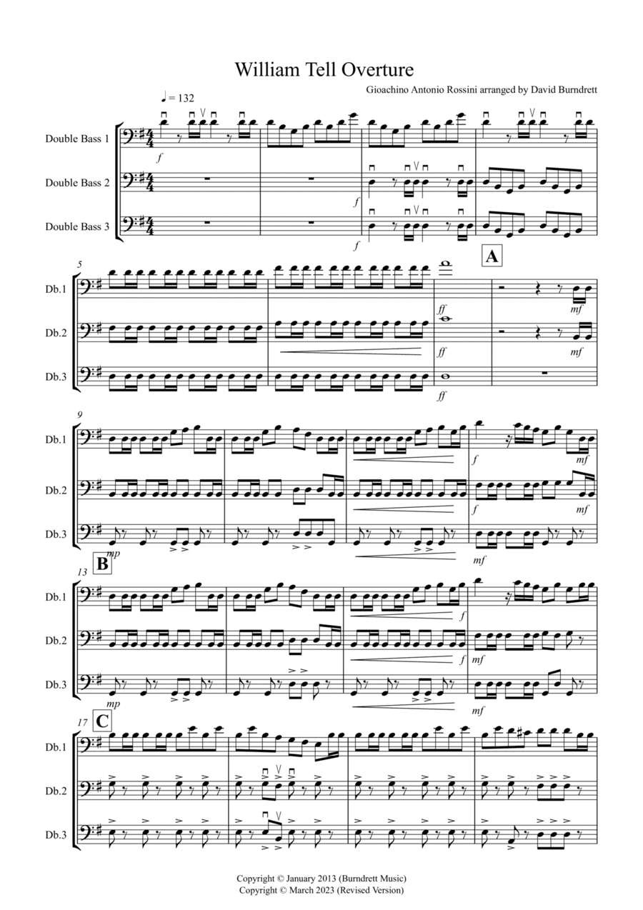 William Tell Overture for Double Bass Trio