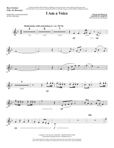 I Am A Voice - Bass Clarinet