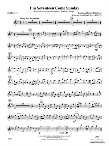 I'm Seventeen Come Sunday: 2nd Flute