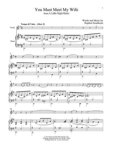 You Must Meet My Wife (from A Little Night Music)