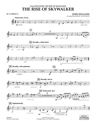 The Rise of Skywalker (from Star Wars: The Rise of Skywalker) - Bb Clarinet 2