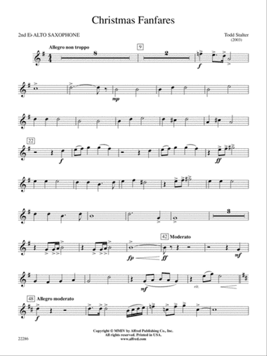 Christmas Fanfares: 2nd E-flat Alto Saxophone