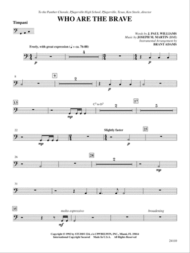 Who Are the Brave: Timpani