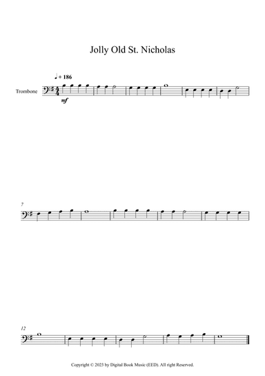 Jolly Old St. Nicholas (Trombone)