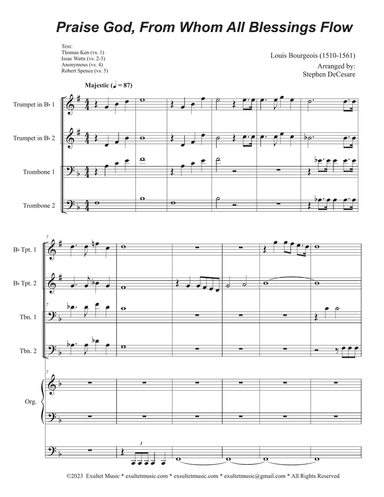 Praise God, From Whom All Blessings Flow (Vocal Quartet - (SATB) (Full Score - Alt.) - Score Only