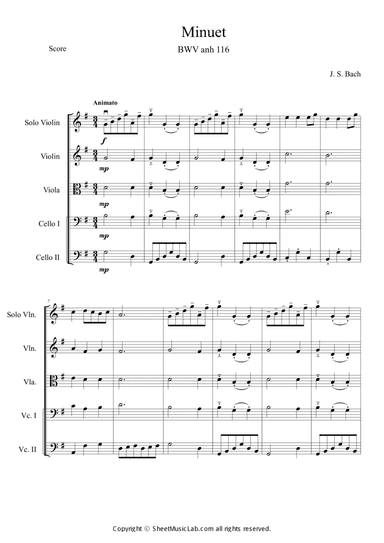 Minuet BWV anh 116