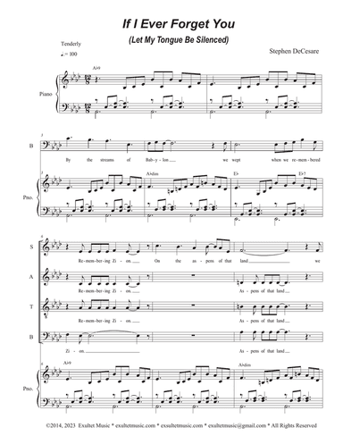 If I Ever Forget You (Let My Tongue Be Silenced) (SATB)