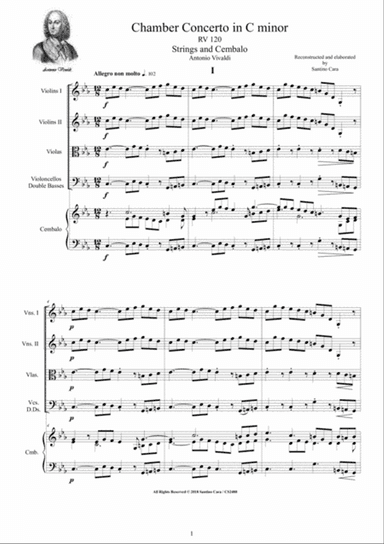 Vivaldi - Chamber Concerto in C minor RV 120 for Strings and Cembalo