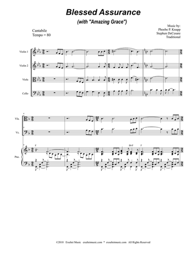 Blessed Assurance (with "Amazing Grace") (for String Quartet and Piano)
