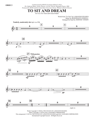 To Sit And Dream (Band Accompaniment) - Oboe 2