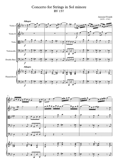 Concerto for Strings in Sol minore RV 157