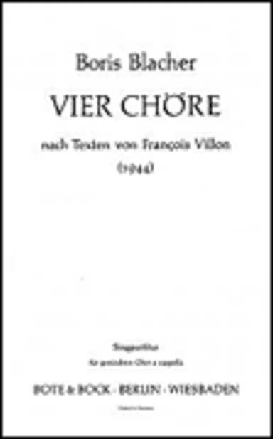 4 Chorales After Francois Villon (1944) Sclr Mxd