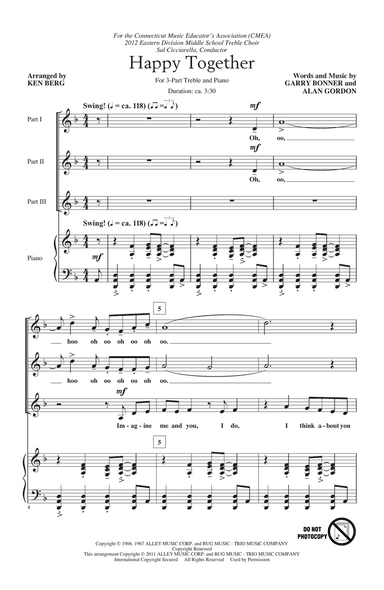 Happy Together (arr. Ken Berg)