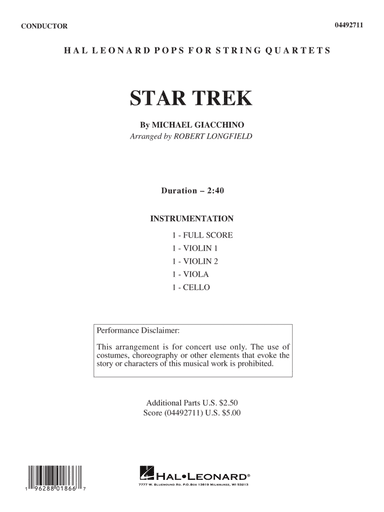 Star Trek (arr. Robert Longfield) - Conductor Score (Full Score)