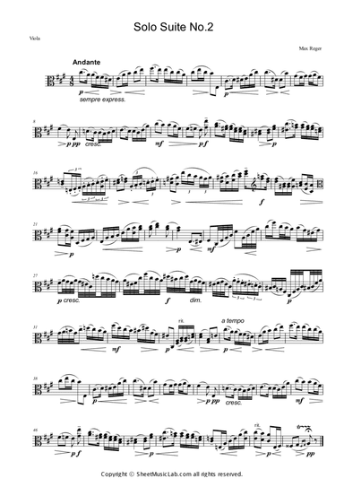 Max Reger : Solo Suite No.2