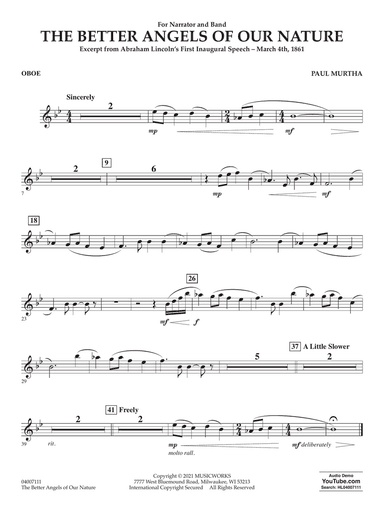 The Better Angels of Our Nature - Oboe