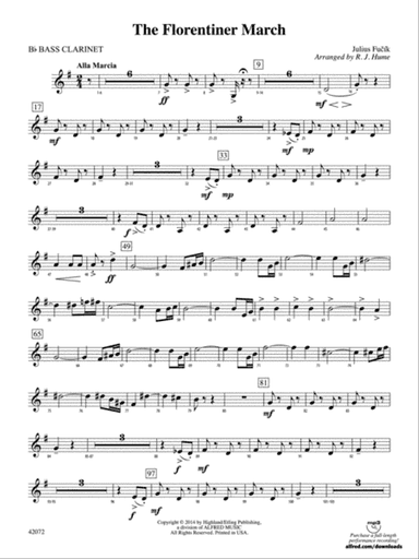 The Florentiner March: B-flat Bass Clarinet
