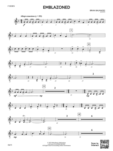 Emblazoned: 1st F Horn