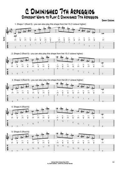 C Diminished 7th Arpeggios (5 Ways to Play)