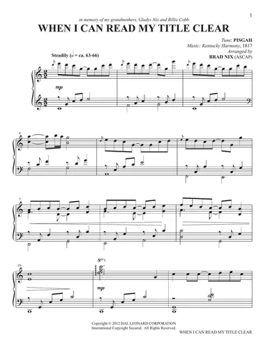 When I Can Read My Title Clear (arr. Brad Nix)
