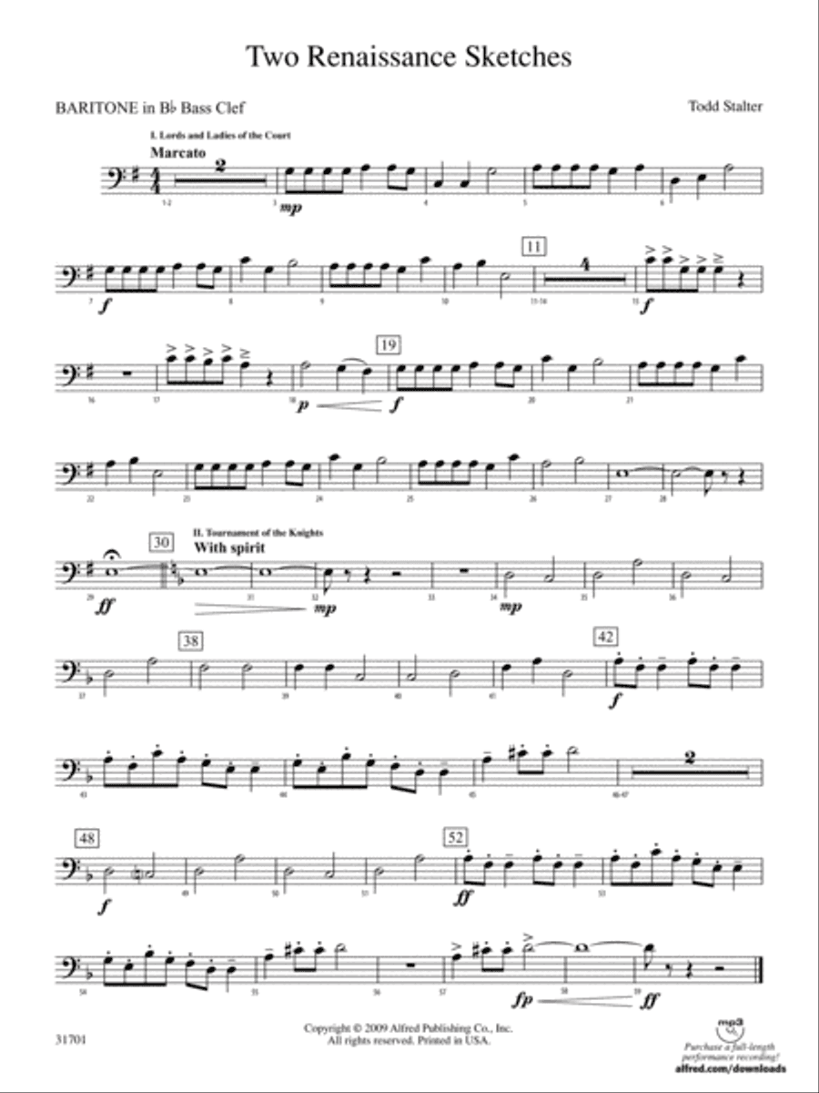 Two Renaissance Sketches: (wp) B-flat Baritone B.C.