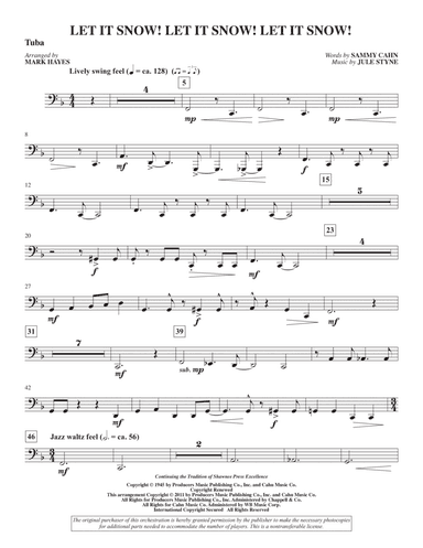 Let It Snow! Let It Snow! Let It Snow! (arr. Mark Hayes) - Tuba