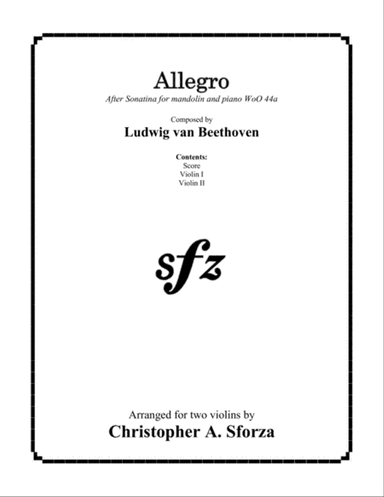 Allegro, violin duet after Beethoven