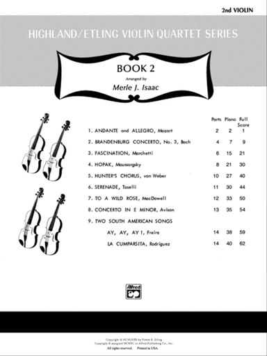 Highland/Etling Violin Quartet Series: Set 2: 2nd Violin
