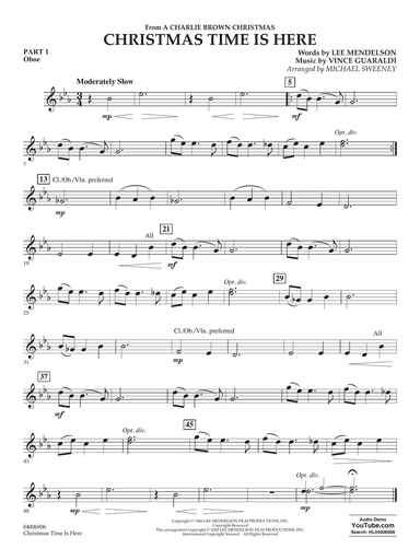 Christmas Time Is Here (arr. Michael Sweeney) - Pt.1 - Oboe