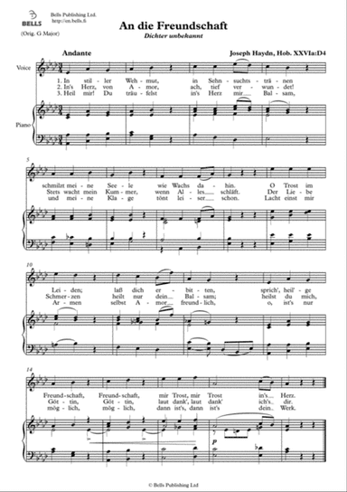 An die Freundschaft, Hob. 26a (A-flat Major)