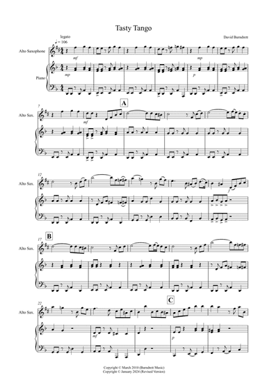 Tasty Tango for Alto Saxophone and Piano
