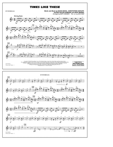 Times Like These (arr. Matt Conaway & Jack Holt) - Bb Tenor Sax