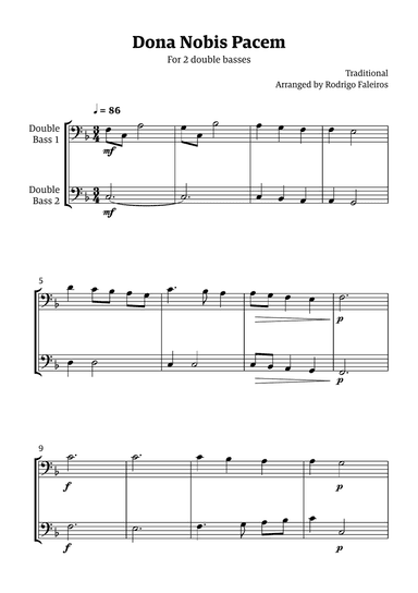 Dona Nobis Pacem - for 2 double basses