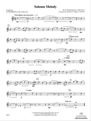 Solemn Melody: (wp) 1st B-flat Trombone T.C.