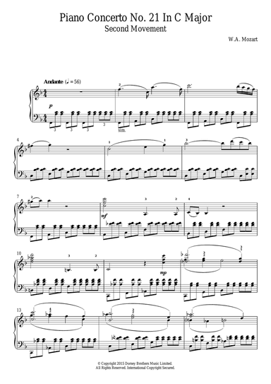 Piano Concerto No. 21 In C Major (Second Movement)