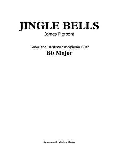Jingle Bells Tenor and Baritone Saxophone Duet