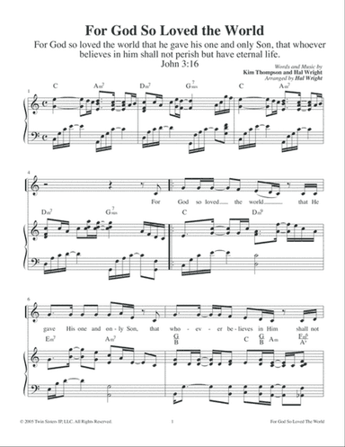 For God So Loved The World