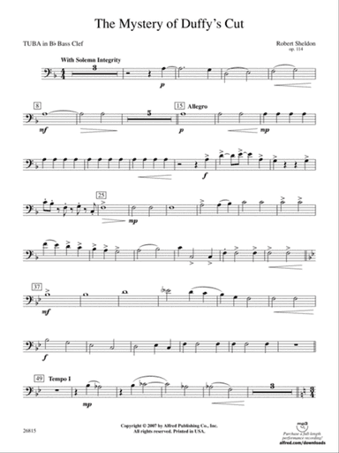 The Mystery of Duffy's Cut: (wp) B-flat Tuba B.C.